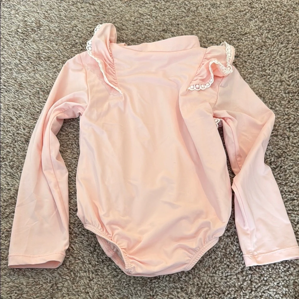 Pink Ruffled Kids One Piece - Picture 2 of 2